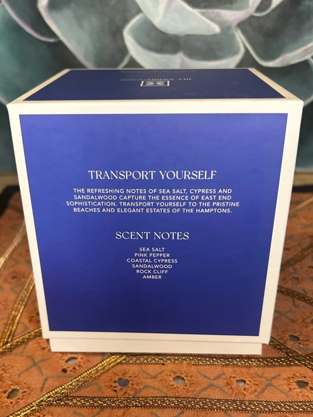 Jill Zarin Destination Candle- The Hamptons -Seasalt-Cypress-Sandalwood